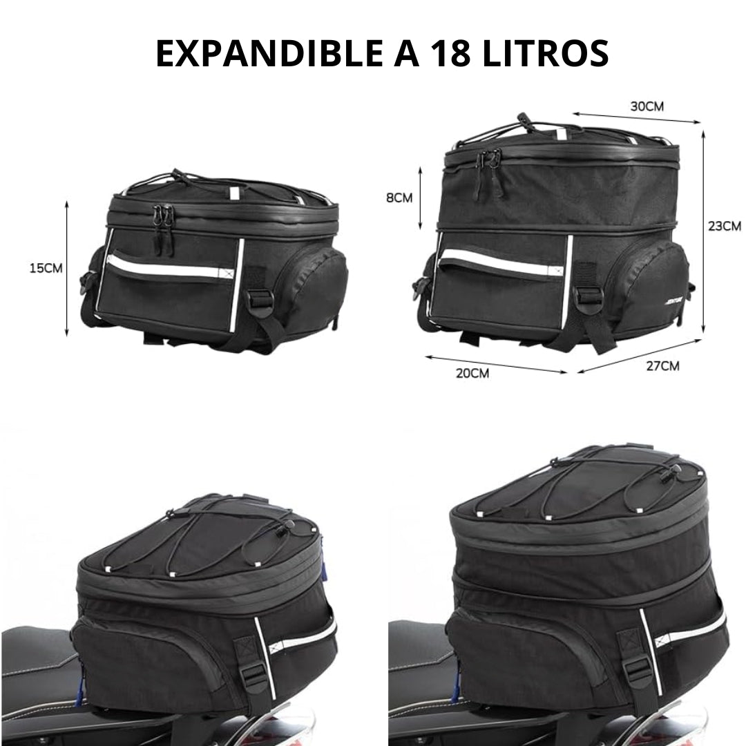 Bolso Impermeable Trasero Para Moto 18 Litros