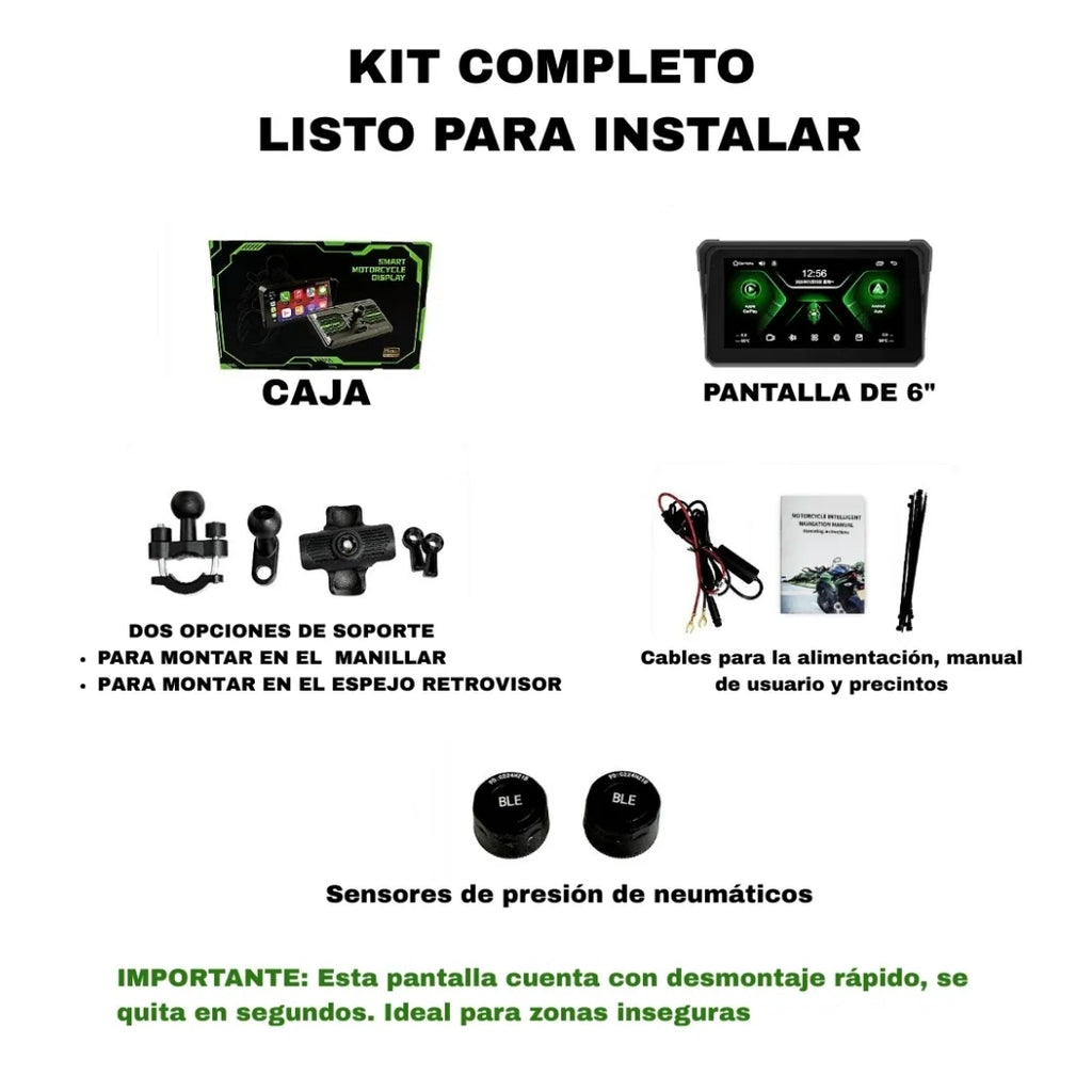 Pantalla multimedia de seis pulgadas Carplay y Android Auto