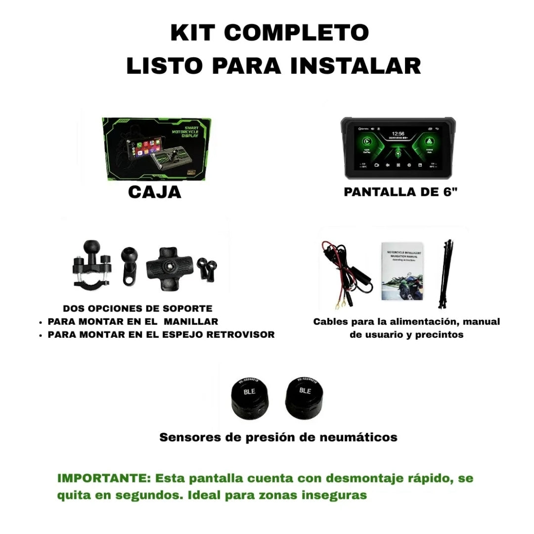 Pantalla multimedia de seis pulgadas Carplay y Android Auto