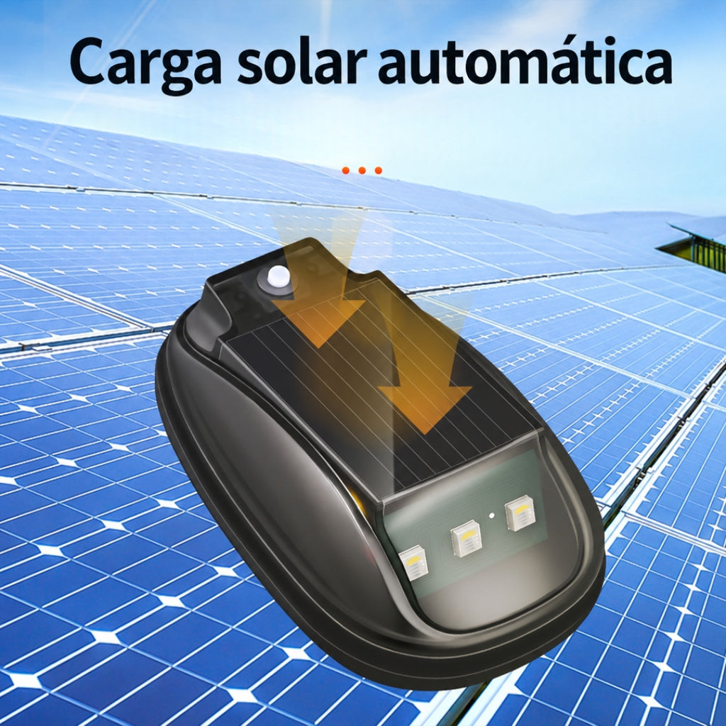 Luz Anticolisión Led Solar Recargable Moto Auto Con Remoto