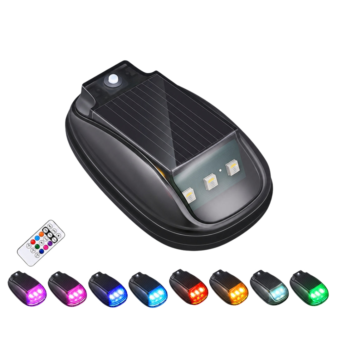 Luz Anticolisión Led Solar Recargable Moto Auto Con Remoto
