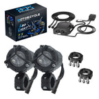 Foco LED con lupa Moto Viajes 3400LM Impermeable Blanco/Amarillo