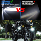 Foco LED con lupa Moto Viajes 3400LM Impermeable Blanco/Amarillo