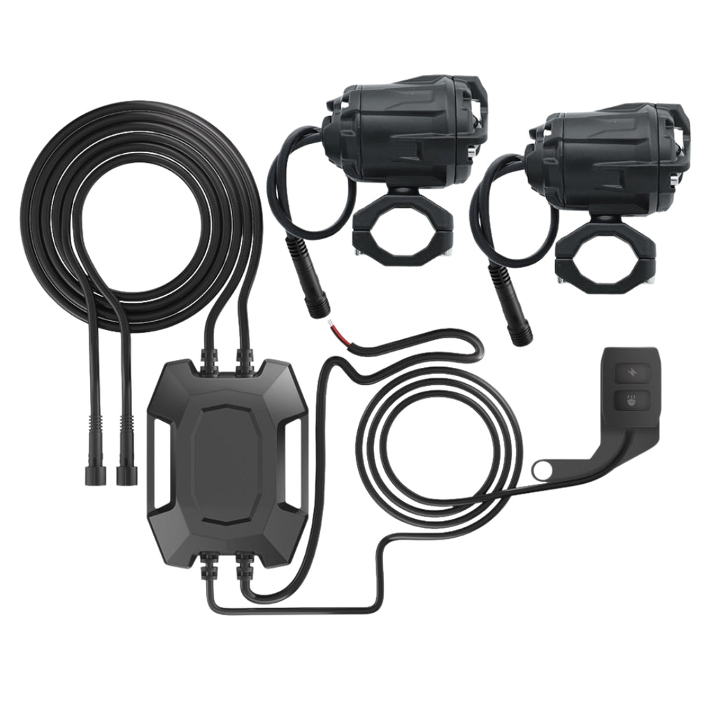 Foco LED con lupa Moto Viajes 3400LM Impermeable Blanco/Amarillo
