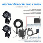 Foco LED con lupa Moto Viajes 3400LM Impermeable Blanco/Amarillo