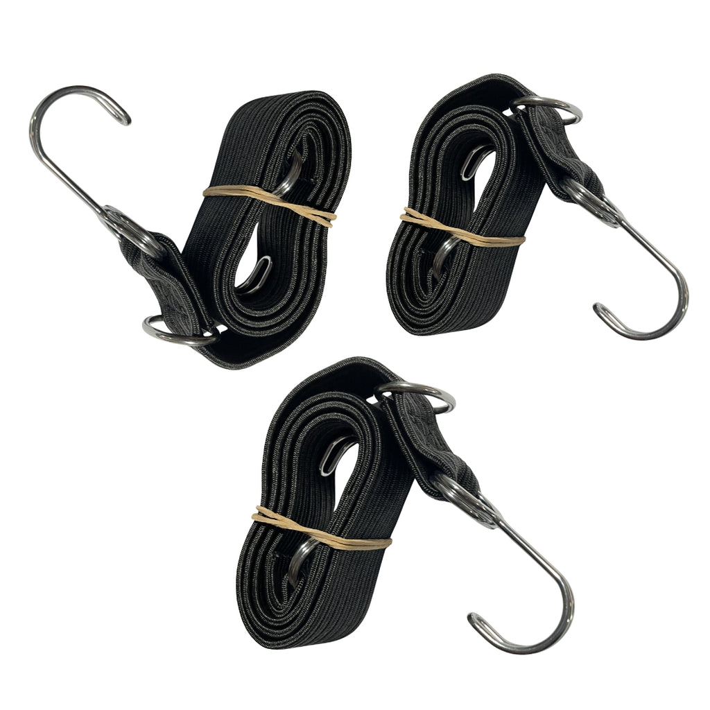 Pack X3 Zunchos Elásticos 1m Moto Ganchos Acero Inoxidable