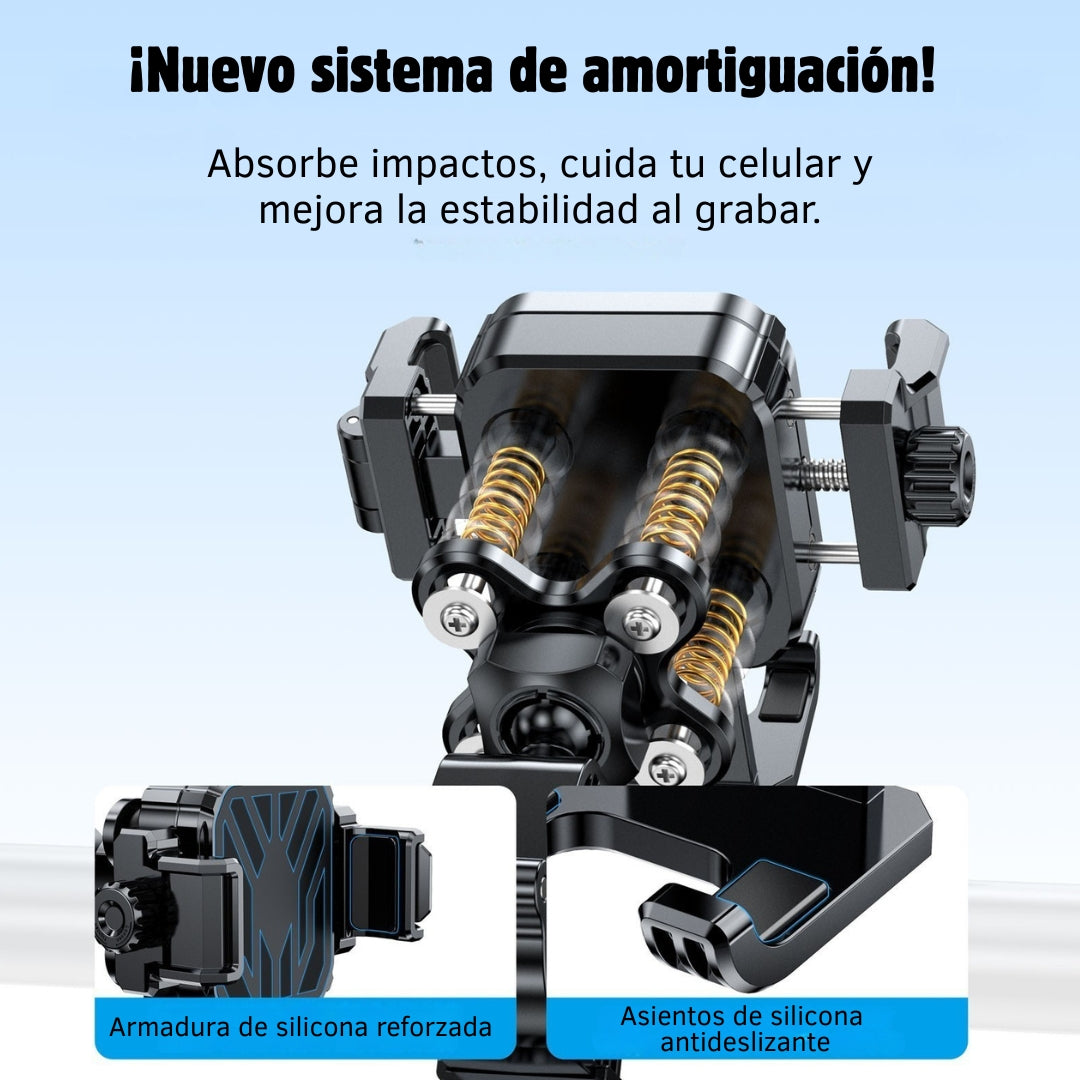 SOPORTE UNIVERSAL ANTI-SHOCK: Seguridad total para tu celular.