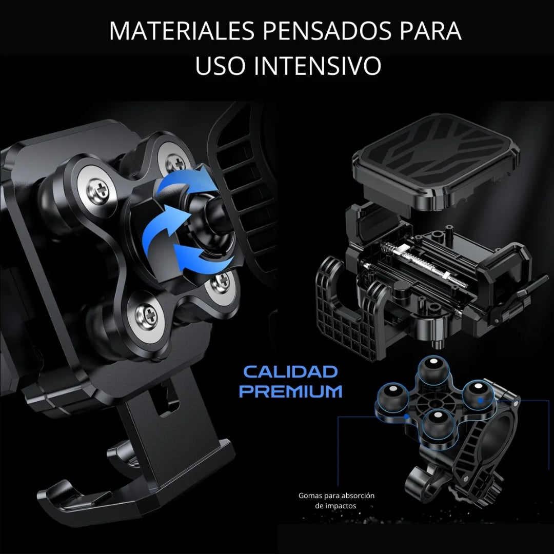 SOPORTE UNIVERSAL ANTI-SHOCK: Seguridad total para tu celular.